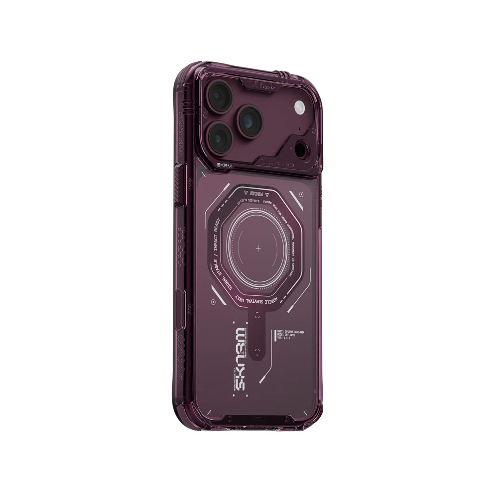 Picture of Apple iPhone 18 Pro Case | Skinarma MAGMA Magnetic Charge Drop Protection Case with Camera Control Button for iPhone 18 Pro 6.3 - Burgundy