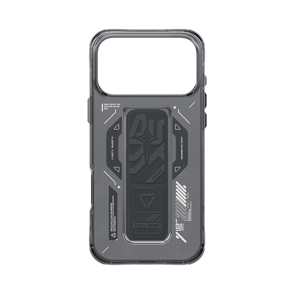 Picture of Apple iPhone 17 Pro 6.3 Case | Skinarma Phantom Magcharge Grip Stand Droop Protection Case for iPhone 17 Pro 6.3 (Black)