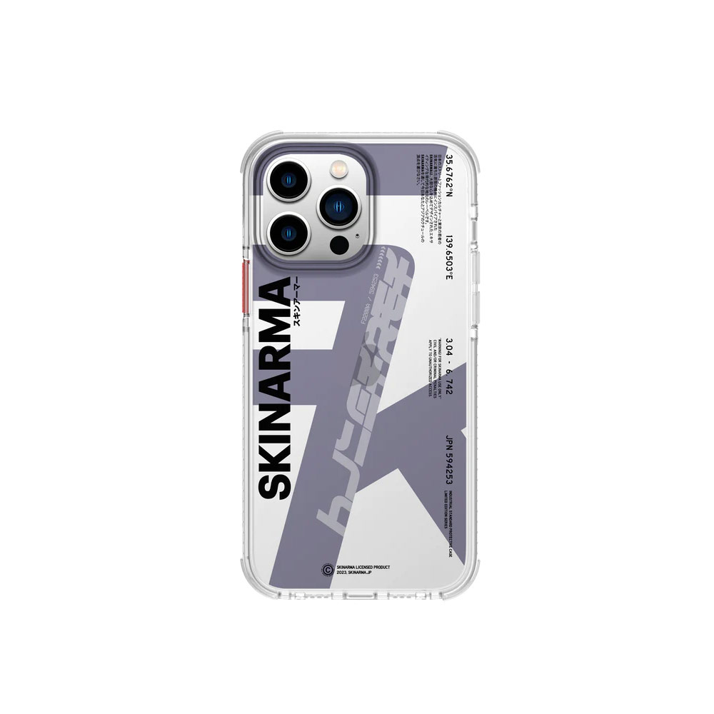 Picture of Apple iPhone 14 Pro Max 6.7 Case | Skinarma Raku Hybrid Waveline Impact Bumper with Enhanced 4 Corners Drop Protection Case for iPhone 14 Pro Max 6.7 (Purple)