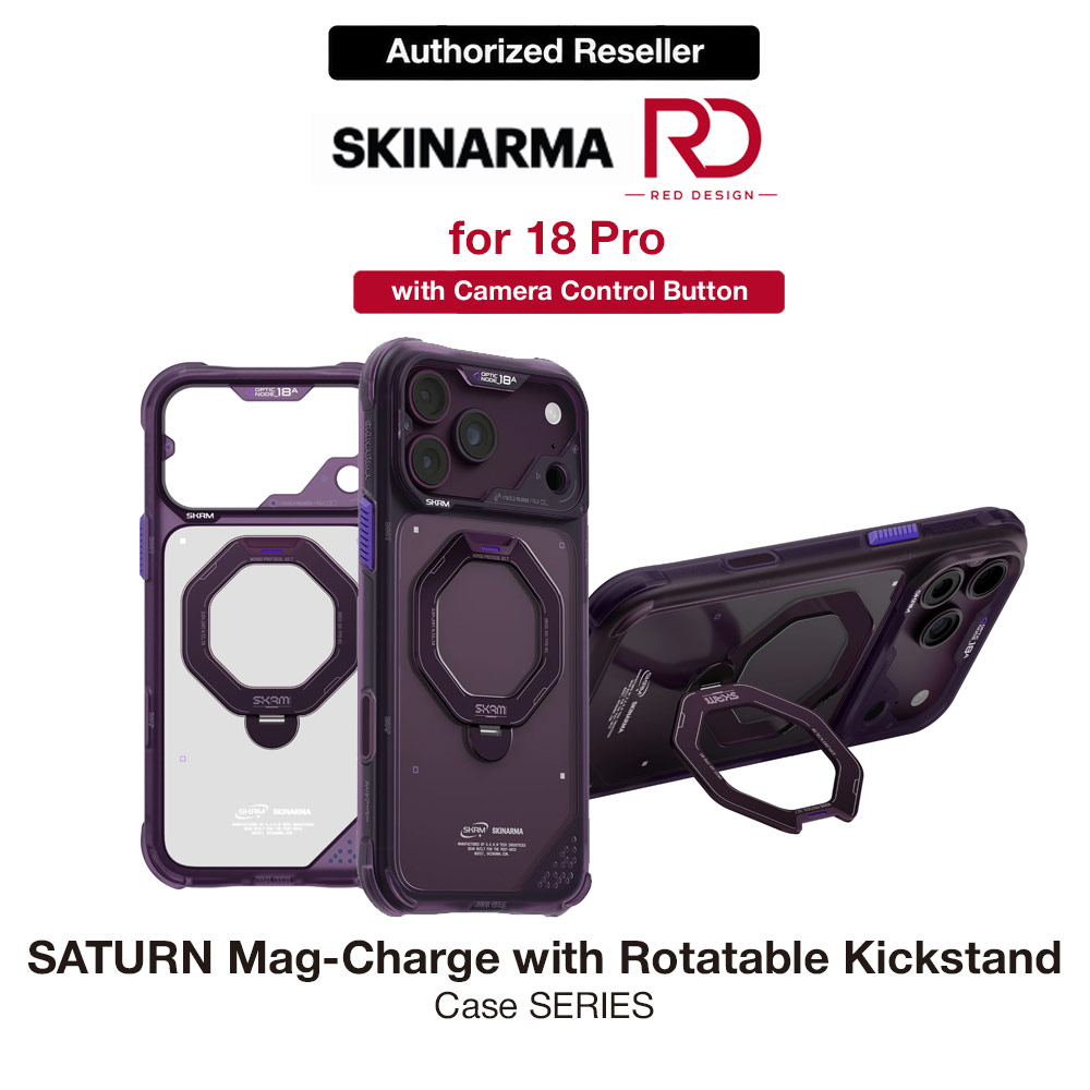 Picture of Skinarma Saturn Magnetic Charge 360° Rotatable Kickstand Drop Protection Case with Camera Control Button for iPhone 18 Pro 6.3 - Burgundy Apple iPhone 18 Pro- Apple iPhone 18 Pro Cases, Apple iPhone 18 Pro Covers, iPad Cases and a wide selection of Apple iPhone 18 Pro Accessories in Malaysia, Sabah, Sarawak and Singapore 