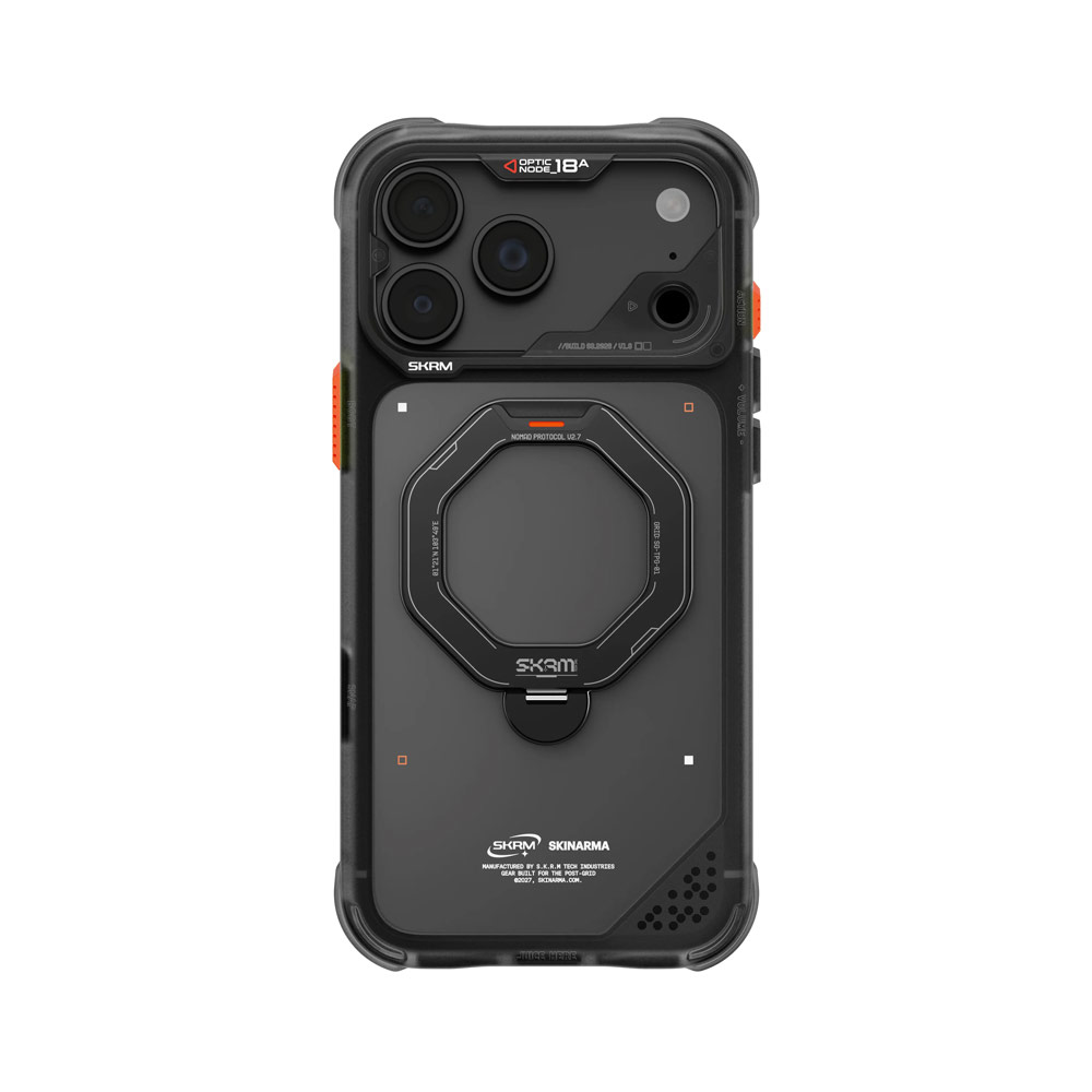 Picture of Apple iPhone 18 Pro Case | Skinarma Saturn Magnetic Charge 360° Rotatable Kickstand Drop Protection Case with Camera Control Button for iPhone 18 Pro 6.3 - Black