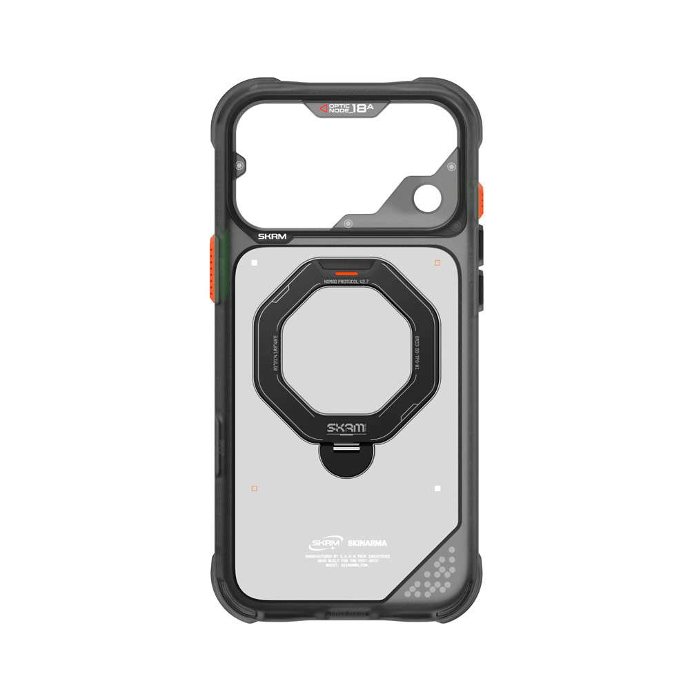 Picture of Apple iPhone 18 Pro Case | Skinarma Saturn Magnetic Charge 360° Rotatable Kickstand Drop Protection Case with Camera Control Button for iPhone 18 Pro 6.3 - Black