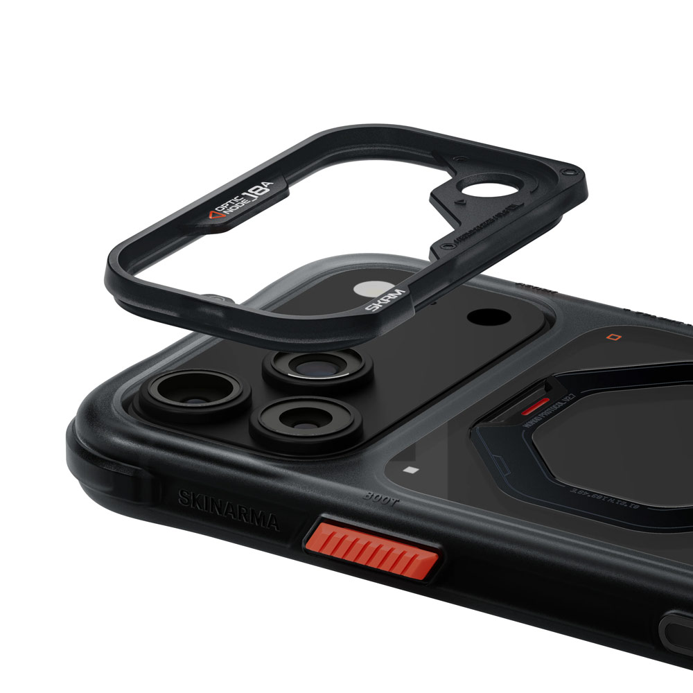 Picture of Apple iPhone 18 Pro Case | Skinarma Saturn Magnetic Charge 360° Rotatable Kickstand Drop Protection Case with Camera Control Button for iPhone 18 Pro 6.3 - Black