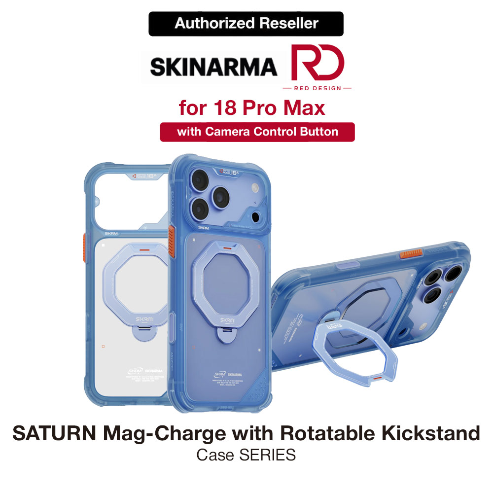 Picture of Skinarma Saturn Magnetic Charge 360° Rotatable Kickstand Drop Protection Case with Camera Control Button for iPhone 18 Pro Max 6.9 - Blue Apple iPhone 18 Pro Max- Apple iPhone 18 Pro Max Cases, Apple iPhone 18 Pro Max Covers, iPad Cases and a wide selection of Apple iPhone 18 Pro Max Accessories in Malaysia, Sabah, Sarawak and Singapore 