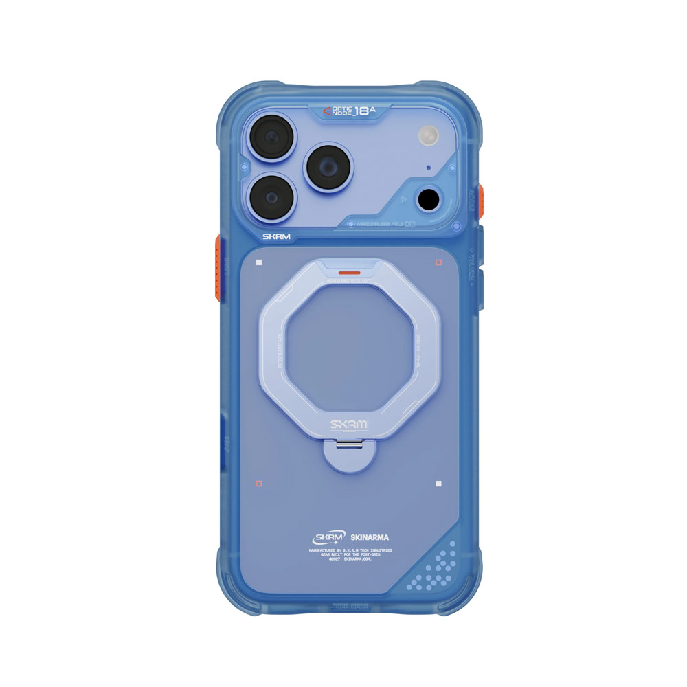Picture of Apple iPhone 18 Pro Max Case | Skinarma Saturn Magnetic Charge 360° Rotatable Kickstand Drop Protection Case with Camera Control Button for iPhone 18 Pro Max 6.9 - Blue