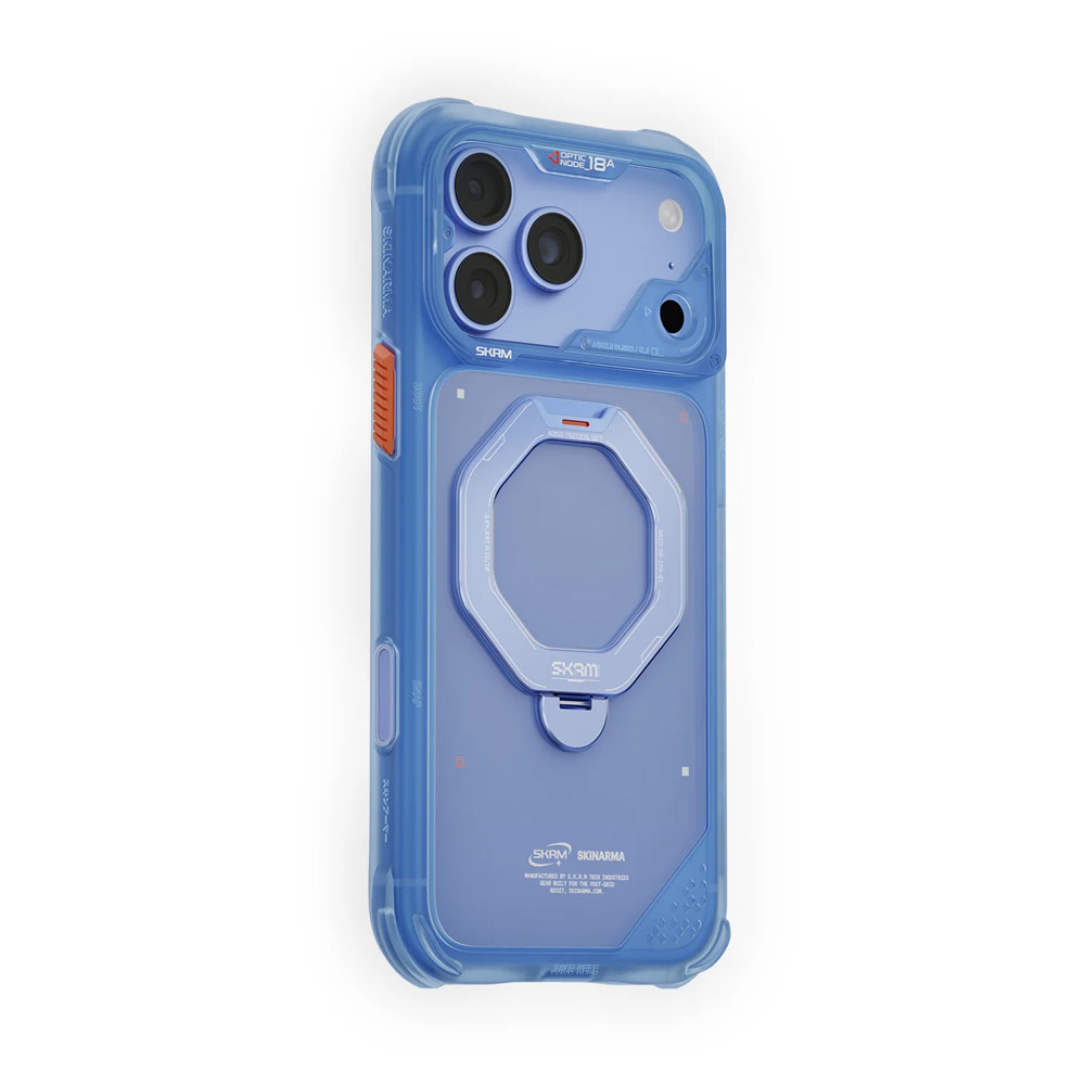 Picture of Apple iPhone 18 Pro Max Case | Skinarma Saturn Magnetic Charge 360° Rotatable Kickstand Drop Protection Case with Camera Control Button for iPhone 18 Pro Max 6.9 - Blue