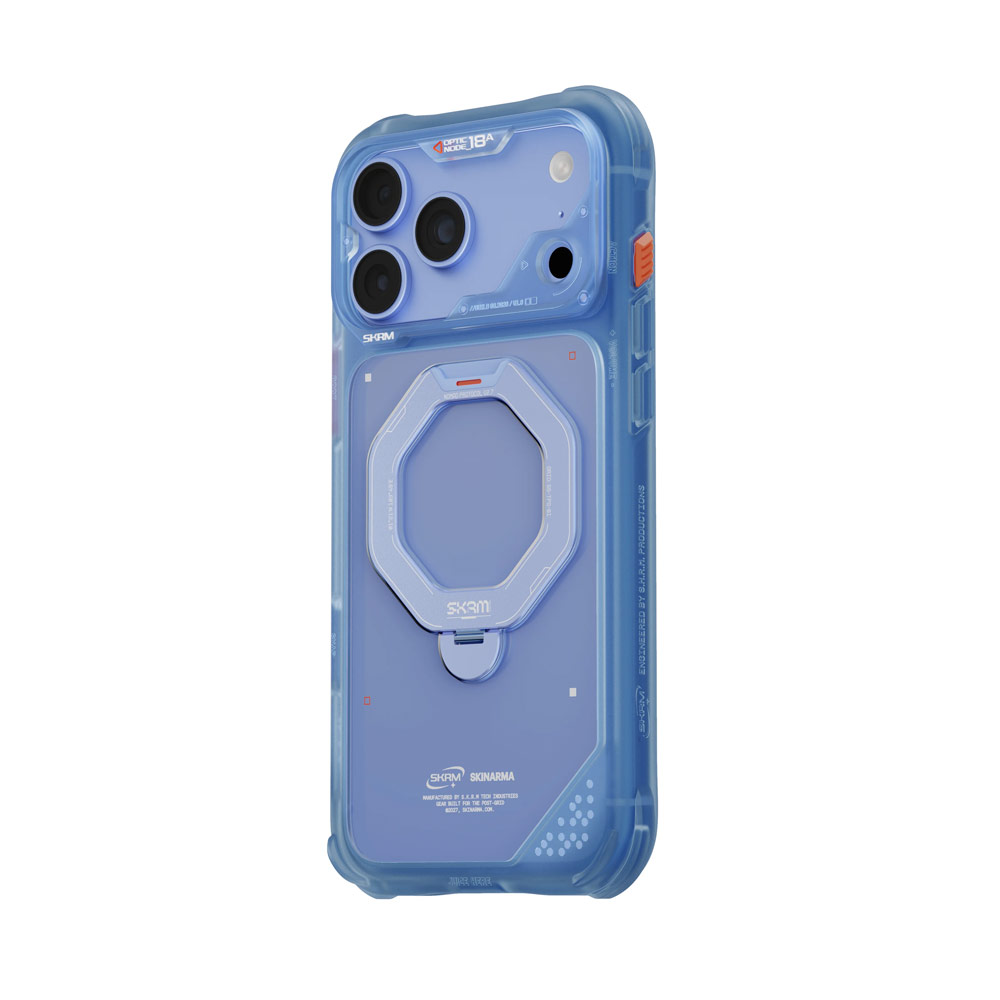 Picture of Apple iPhone 18 Pro Max Case | Skinarma Saturn Magnetic Charge 360° Rotatable Kickstand Drop Protection Case with Camera Control Button for iPhone 18 Pro Max 6.9 - Blue