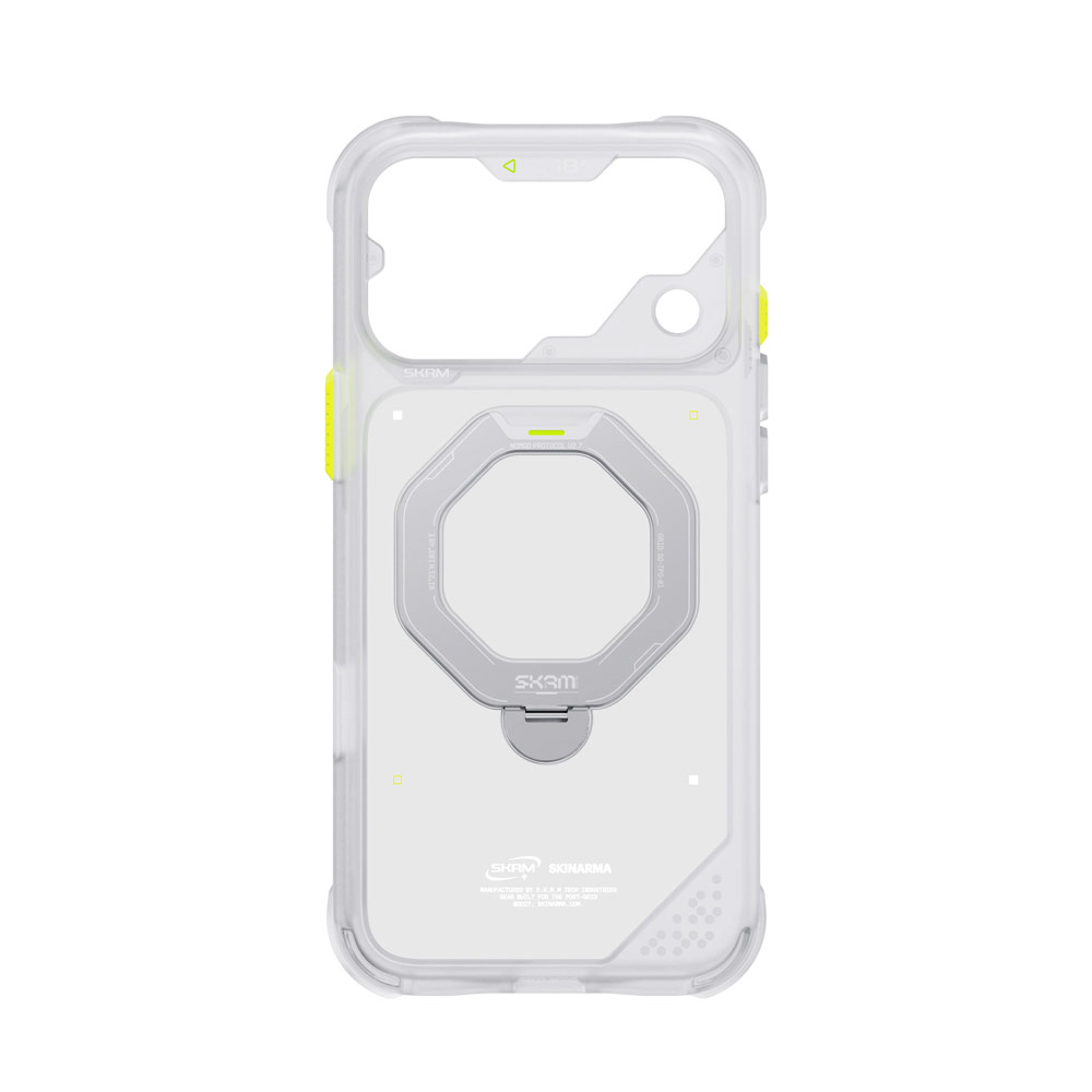 Picture of Apple iPhone 18 Pro Max Case | Skinarma Saturn Magnetic Charge 360° Rotatable Kickstand Drop Protection Case with Camera Control Button for iPhone 18 Pro Max 6.9 - Frost