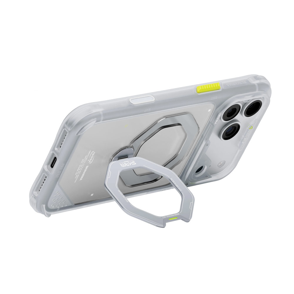Picture of Apple iPhone 18 Pro Max Case | Skinarma Saturn Magnetic Charge 360° Rotatable Kickstand Drop Protection Case with Camera Control Button for iPhone 18 Pro Max 6.9 - Frost