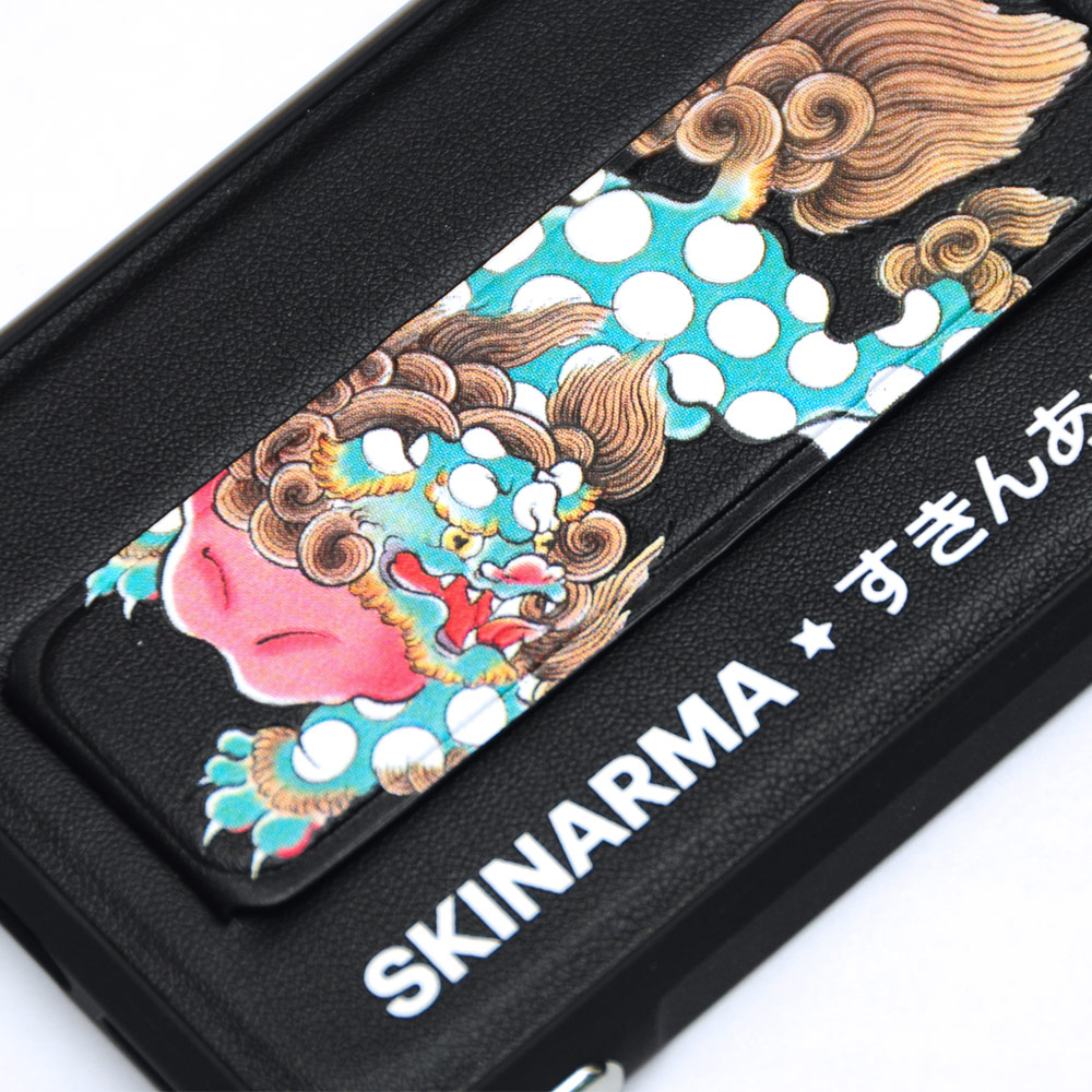 Picture of Apple iPhone 12 6.1 Case | Skinarma Shinwa Sutando Series Drop Protection Case with Strap and Standable Vertical and Horizontal Portrait and Landscape Viewing Angle Standable Hand Grip Case for iPhone 12 iPhone 12 Pro 6.1 (Pixiu)