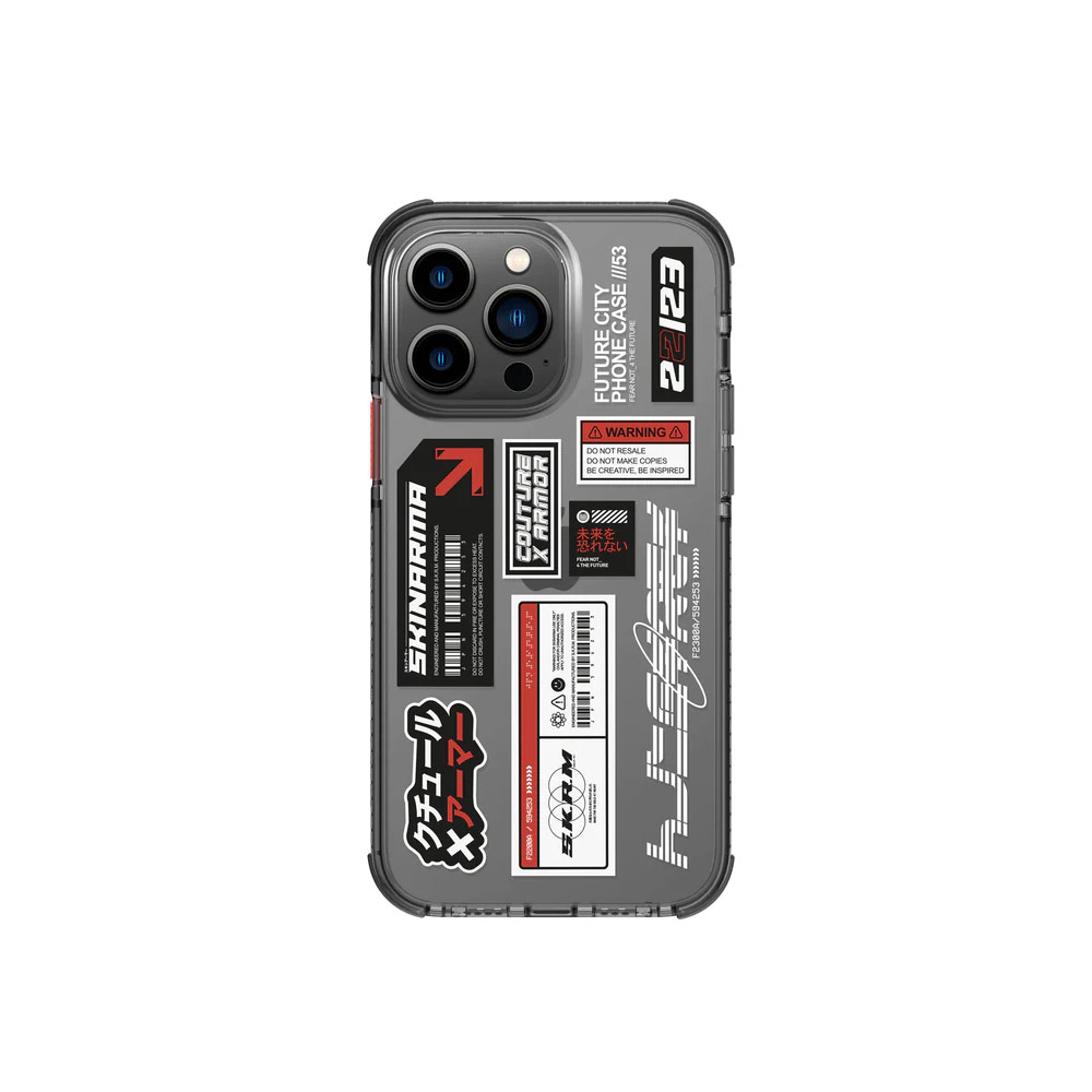 Picture of Apple iPhone 14 Pro Max 6.7 Case | Skinarma Taito Hybrid Waveline Impact Bumper with Enhanced 4 Corners Drop Protection Case for iPhone 14 Pro Max 6.7 (Smoke)