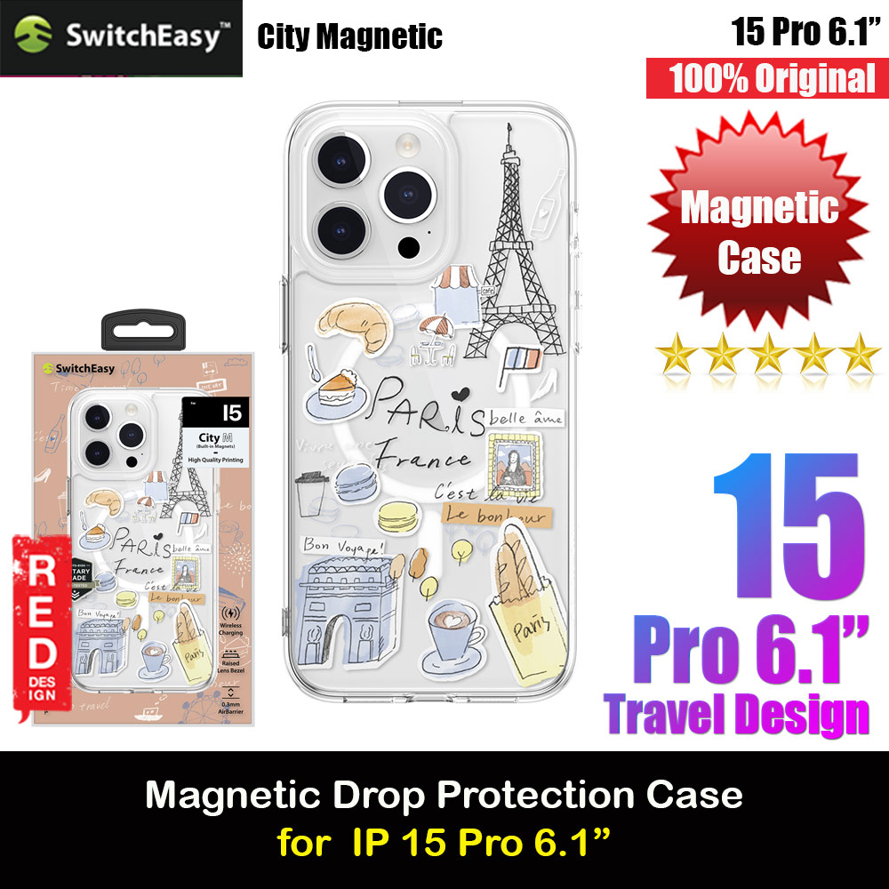 Picture of Switcheasy Travel City Double In Mold Decoration Fashionable Magsafe Compatible Case for Apple iPhone 15 Pro 6.1 (Paris) Apple iPhone 15 Pro 6.1- Apple iPhone 15 Pro 6.1 Cases, Apple iPhone 15 Pro 6.1 Covers, iPad Cases and a wide selection of Apple iPhone 15 Pro 6.1 Accessories in Malaysia, Sabah, Sarawak and Singapore 