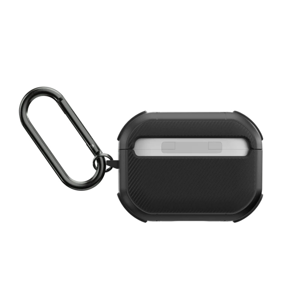 Picture of Apple Airpods Pro 2 Case | Switcheasy Defender Rugged Utility Drop Protection Protective Case with Carabiner for Airpods Pro 1 & 2 (Black)