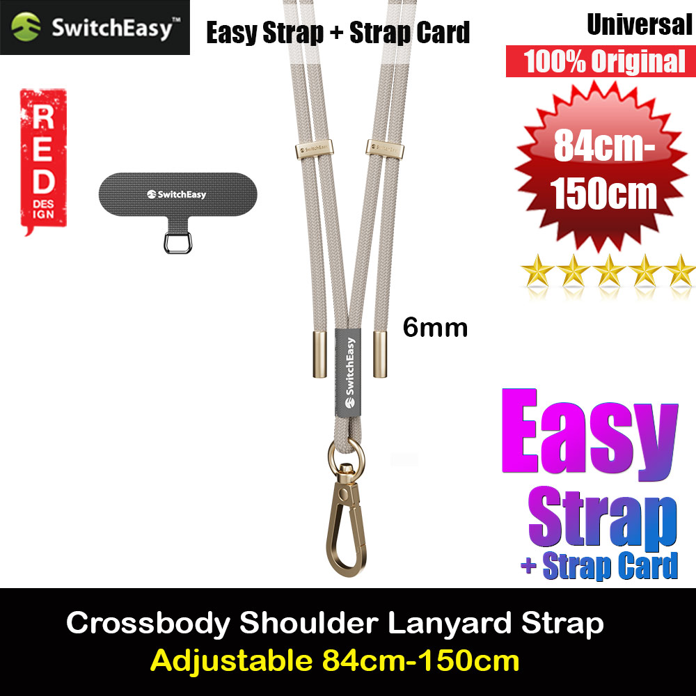 Picture of Switcheasy Easy Strap Crossbody Lanyard Shoulder Holder Card Link Adjustable Rope Strap for any closed-bottom phone case (Ice Cream White) Red Design- Red Design Cases, Red Design Covers, iPad Cases and a wide selection of Red Design Accessories in Malaysia, Sabah, Sarawak and Singapore 