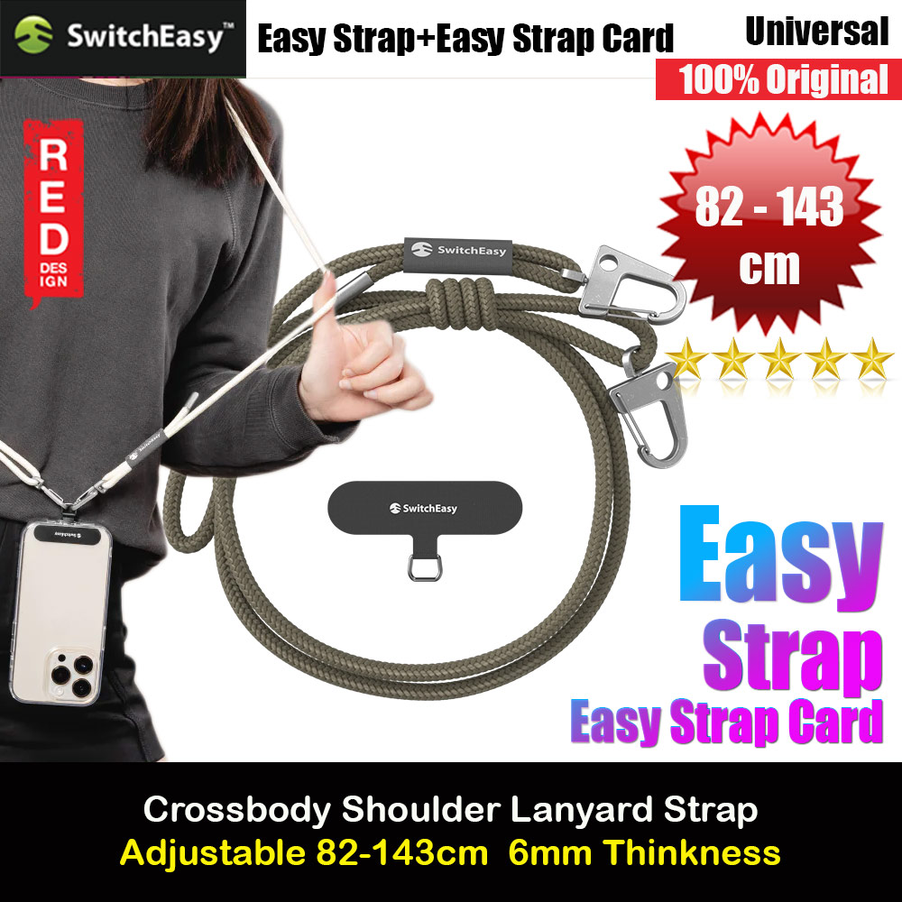 Picture of Switcheasy Easy Strap Crossbody Lanyard Shoulder Holder Card Link Adjustable Strap for any closed-bottom phone case (Army Green) Red Design- Red Design Cases, Red Design Covers, iPad Cases and a wide selection of Red Design Accessories in Malaysia, Sabah, Sarawak and Singapore 