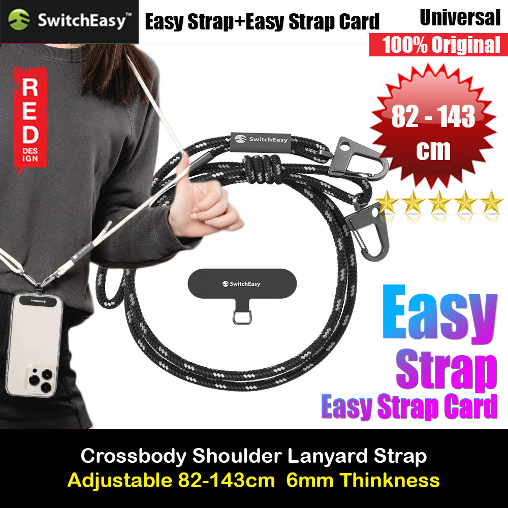 Picture of Switcheasy Easy Strap Crossbody Lanyard Shoulder Holder Card Link Adjustable Strap for any closed-bottom phone case (Black White) Red Design- Red Design Cases, Red Design Covers, iPad Cases and a wide selection of Red Design Accessories in Malaysia, Sabah, Sarawak and Singapore 