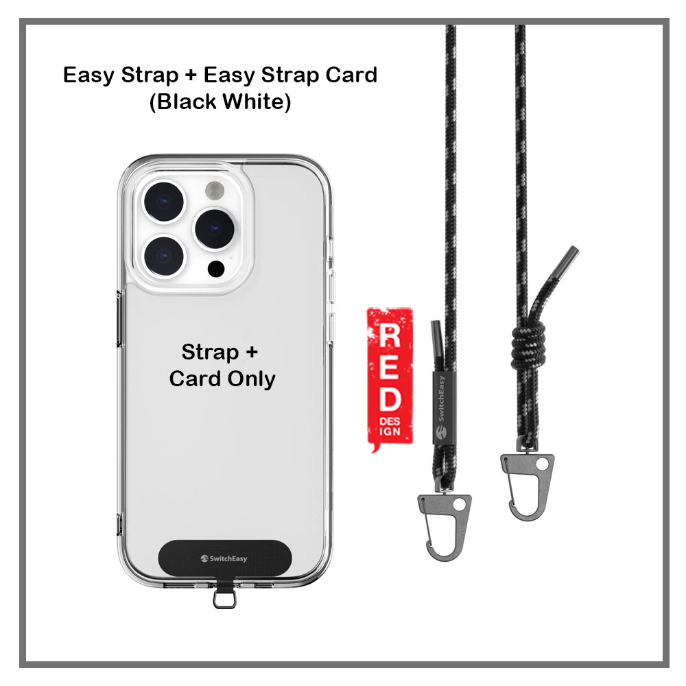 Picture of Switcheasy Easy Strap Crossbody Lanyard Shoulder Holder Card Link Adjustable Strap for any closed-bottom phone case (Black White)