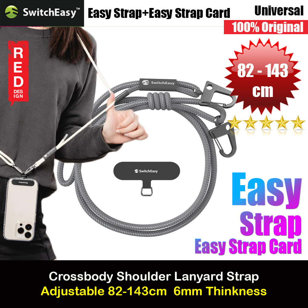 Picture of Switcheasy Easy Strap Crossbody Lanyard Shoulder Holder Card Link Adjustable Strap for any closed-bottom phone case (Gray) Red Design- Red Design Cases, Red Design Covers, iPad Cases and a wide selection of Red Design Accessories in Malaysia, Sabah, Sarawak and Singapore 
