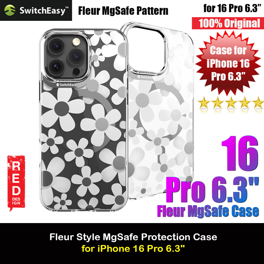 Picture of Switcheasy Fleur Style M Flower Fashionable Magsafe Compatible Case for iPhone 16 Pro 6.3 (White) Apple iPhone 16 Pro 6.3- Apple iPhone 16 Pro 6.3 Cases, Apple iPhone 16 Pro 6.3 Covers, iPad Cases and a wide selection of Apple iPhone 16 Pro 6.3 Accessories in Malaysia, Sabah, Sarawak and Singapore 