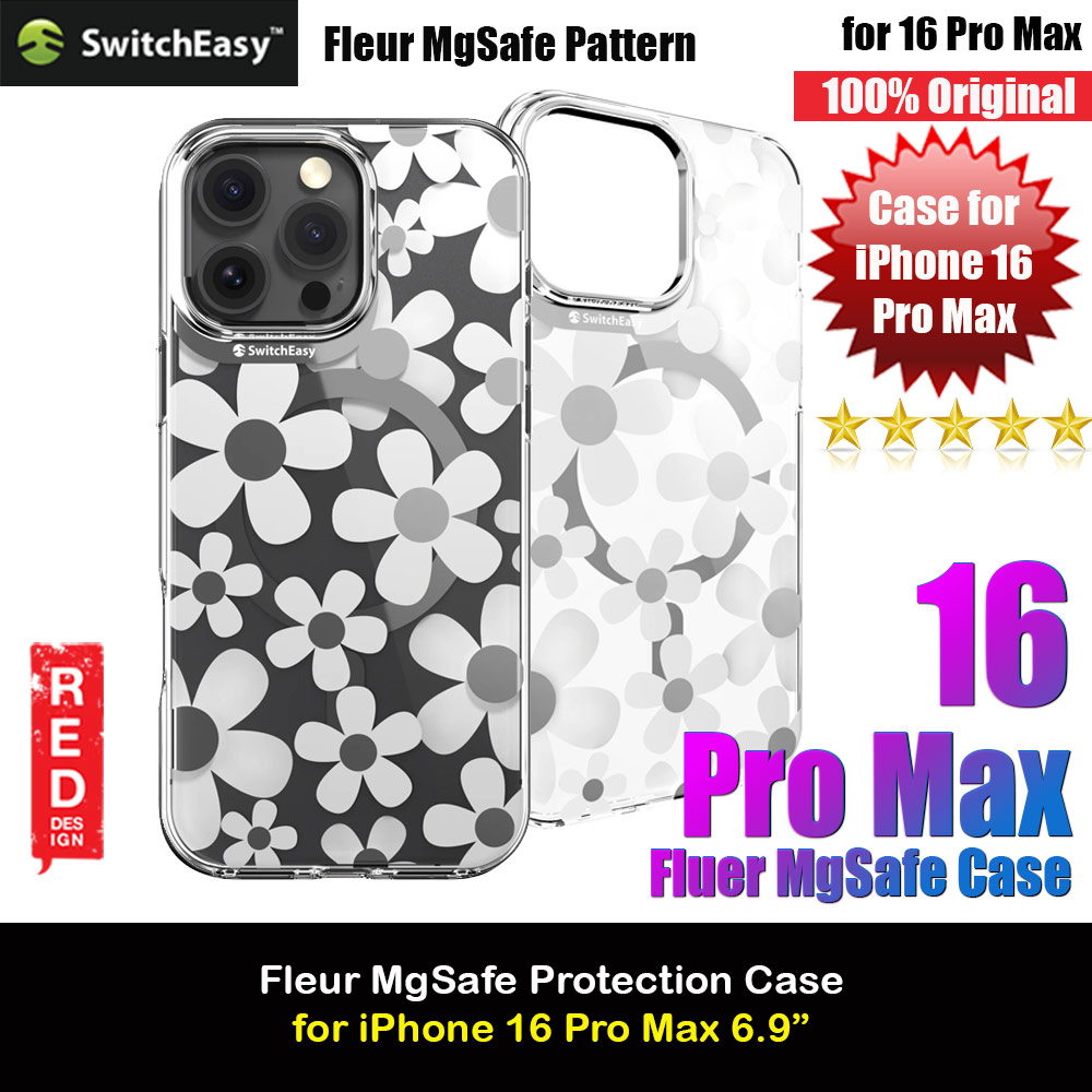 Picture of Switcheasy Fleur Style M Flower Fashionable Magsafe Compatible Case for iPhone 16 Pro Max 6.9 (White) Apple iPhone 16 Pro Max 6.9- Apple iPhone 16 Pro Max 6.9 Cases, Apple iPhone 16 Pro Max 6.9 Covers, iPad Cases and a wide selection of Apple iPhone 16 Pro Max 6.9 Accessories in Malaysia, Sabah, Sarawak and Singapore 