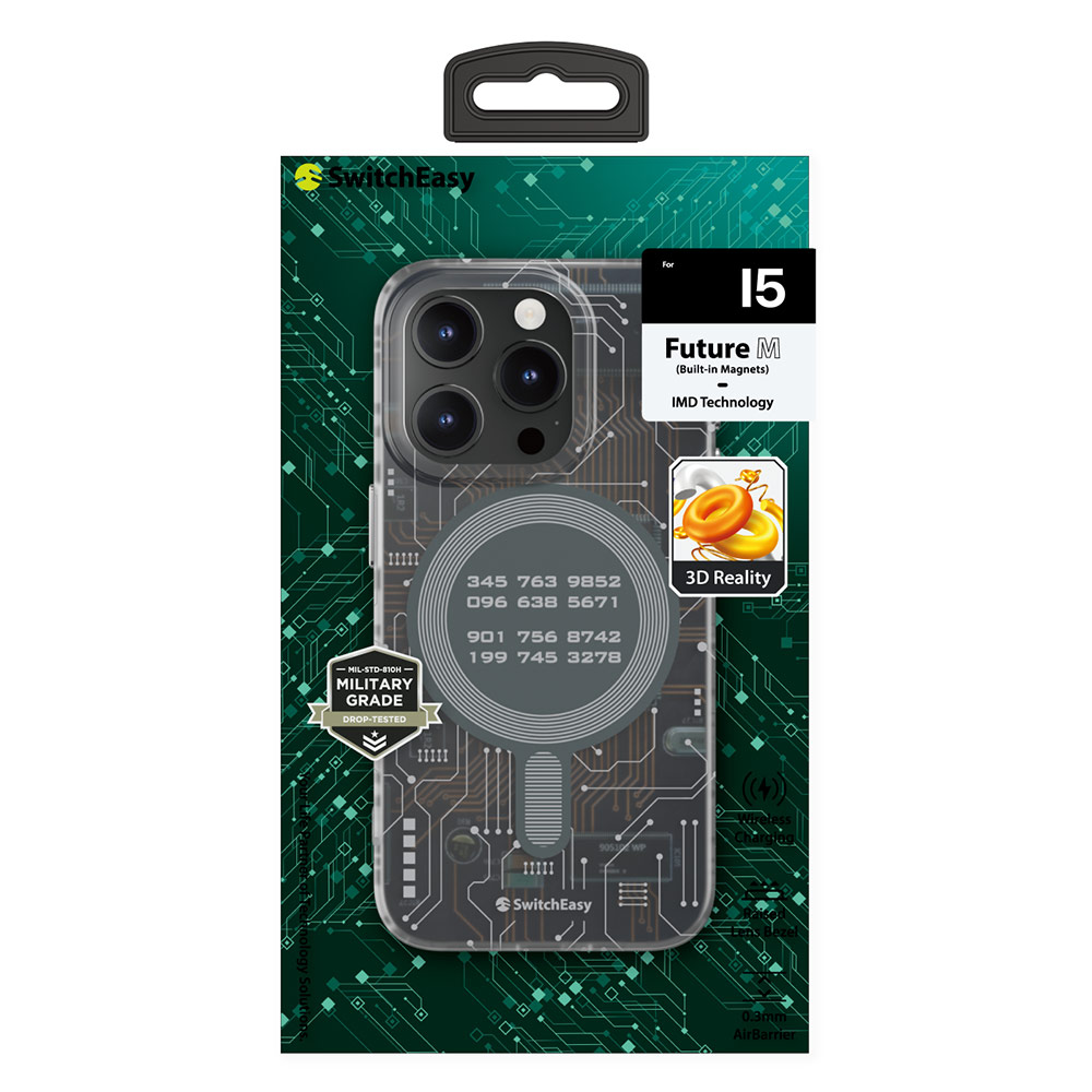 Picture of Apple iPhone 15 Pro Max 6.7 Case | Switcheasy Future Double In Mold Decoration Fashionable Magsafe Compatible Case for Apple iPhone 15 Pro Max 6.7 (Circuit)