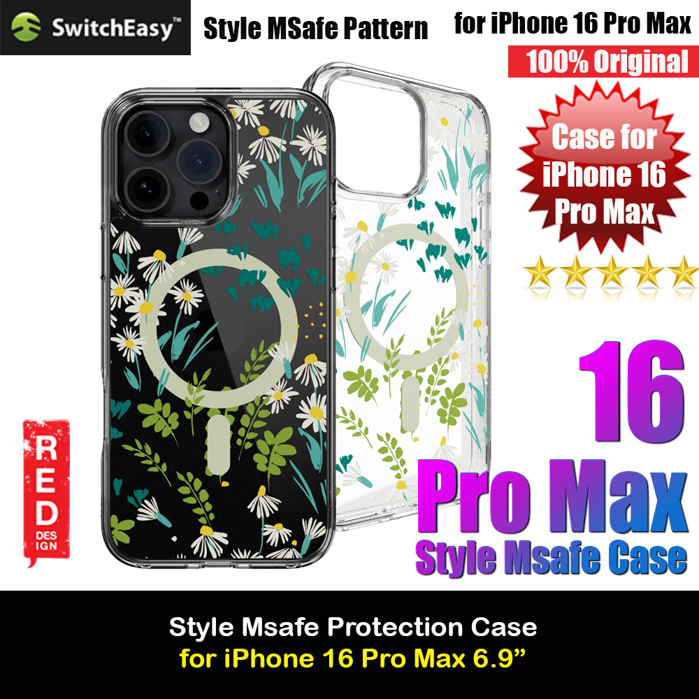 Picture of Switcheasy Style M Flower Fashionable Magsafe Compatible Case for iPhone 16 Pro Max 6.9 (Green Daisy) Apple iPhone 16 Pro Max 6.9- Apple iPhone 16 Pro Max 6.9 Cases, Apple iPhone 16 Pro Max 6.9 Covers, iPad Cases and a wide selection of Apple iPhone 16 Pro Max 6.9 Accessories in Malaysia, Sabah, Sarawak and Singapore 