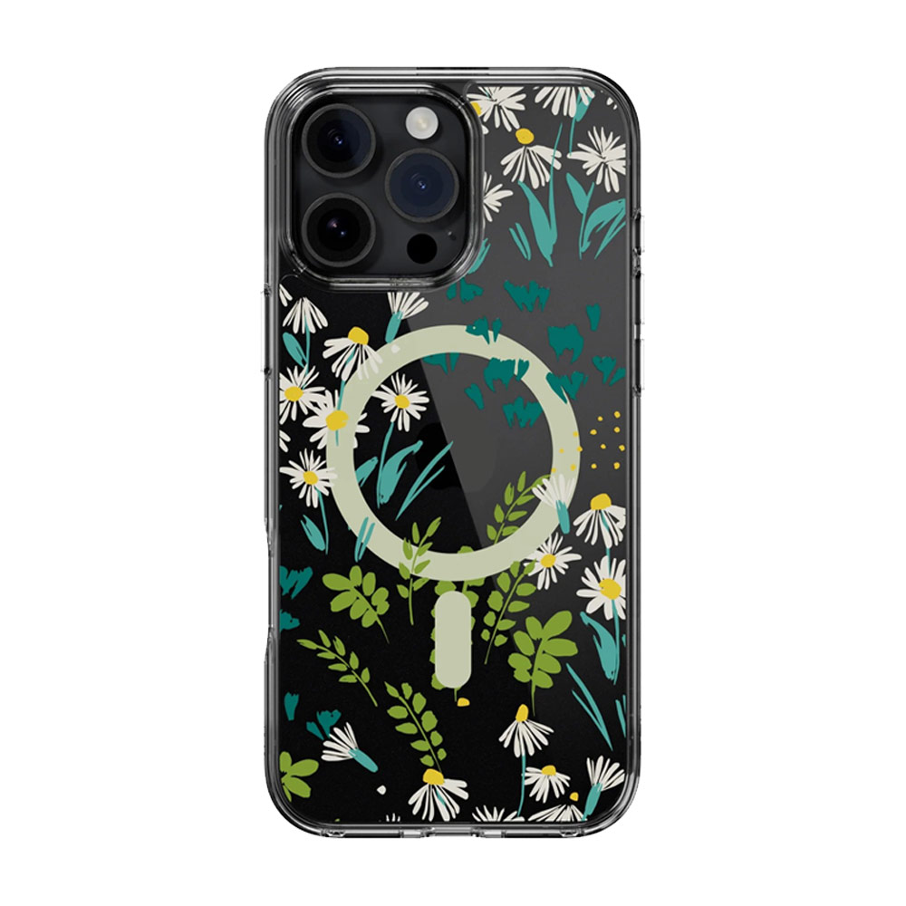 Picture of Apple iPhone 16 Pro Max 6.9 Case | Switcheasy Style M Flower Fashionable Magsafe Compatible Case for iPhone 16 Pro Max 6.9 (Green Daisy)