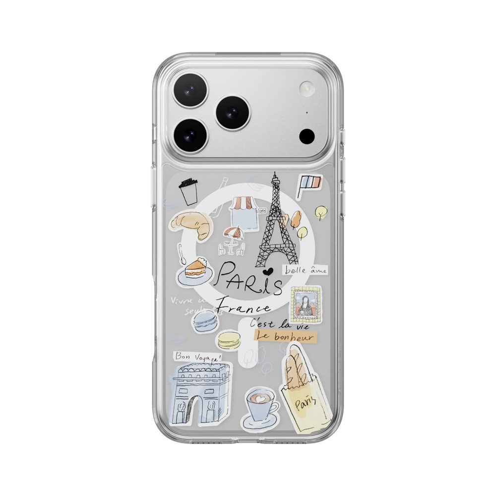 Picture of Apple iPhone 17 Pro 6.3 Case | Switcheasy Style M Travel City Fashionable Magsafe Compatible Case for iPhone 17 Pro 6.3 (Paris)