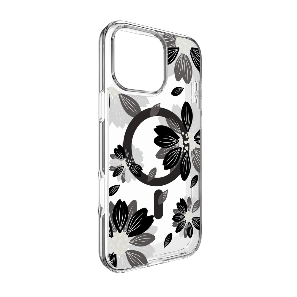 Picture of Apple iPhone 16 Pro 6.3 Case | Switcheasy Style M Flower Fashionable Magsafe Compatible Case for iPhone 16 Pro 6.3 (Black Flower)