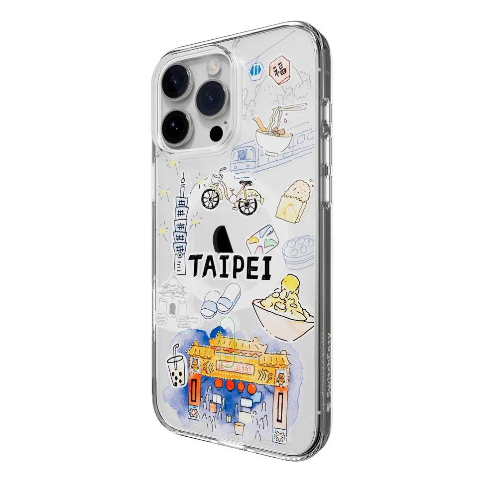 Picture of Apple iPhone 16 Pro 6.3 Case | Switcheasy Style M Travel City Fashionable Magsafe Compatible Case for iPhone 16 Pro 6.3 (Taipei)