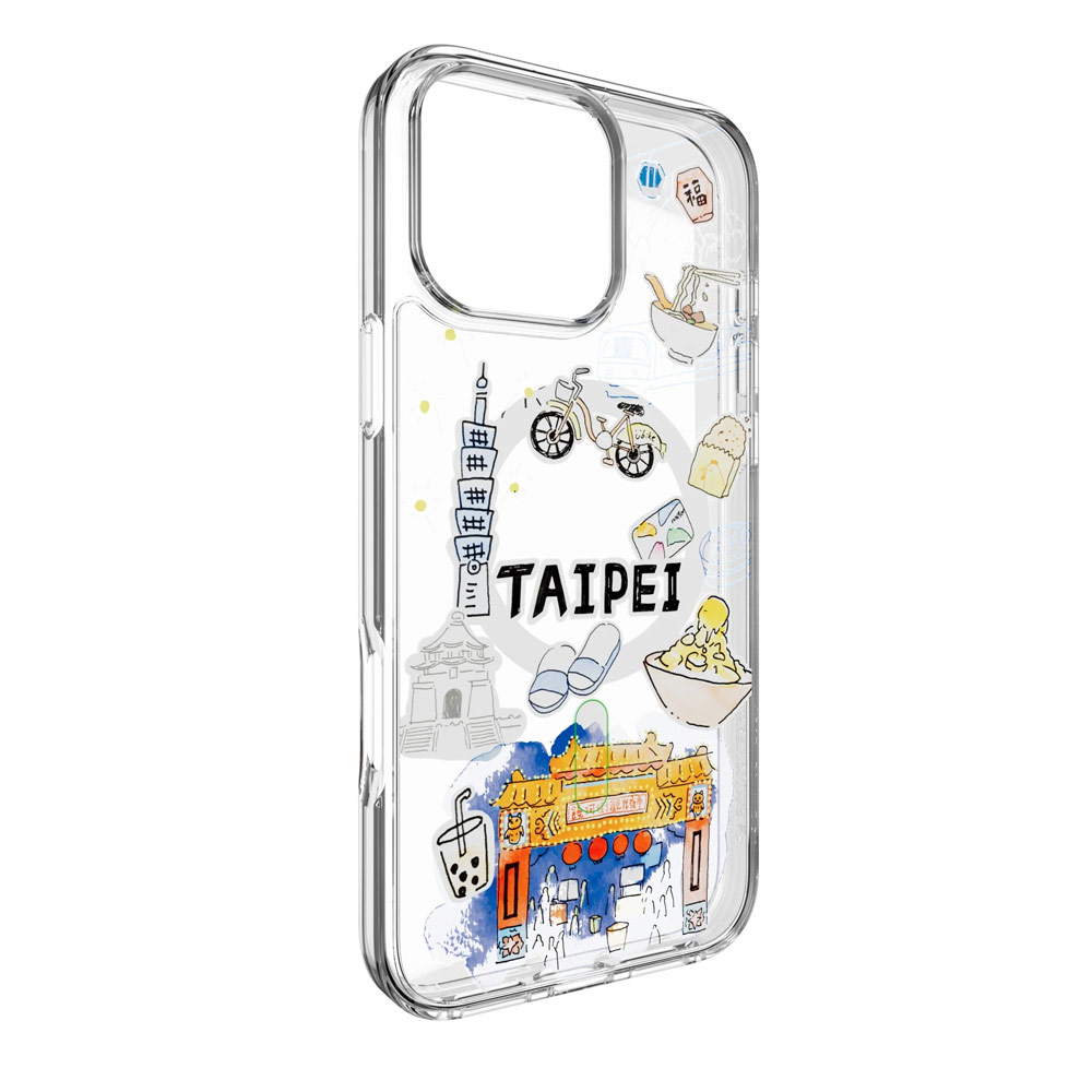 Picture of Apple iPhone 16 Pro 6.3 Case | Switcheasy Style M Travel City Fashionable Magsafe Compatible Case for iPhone 16 Pro 6.3 (Taipei)