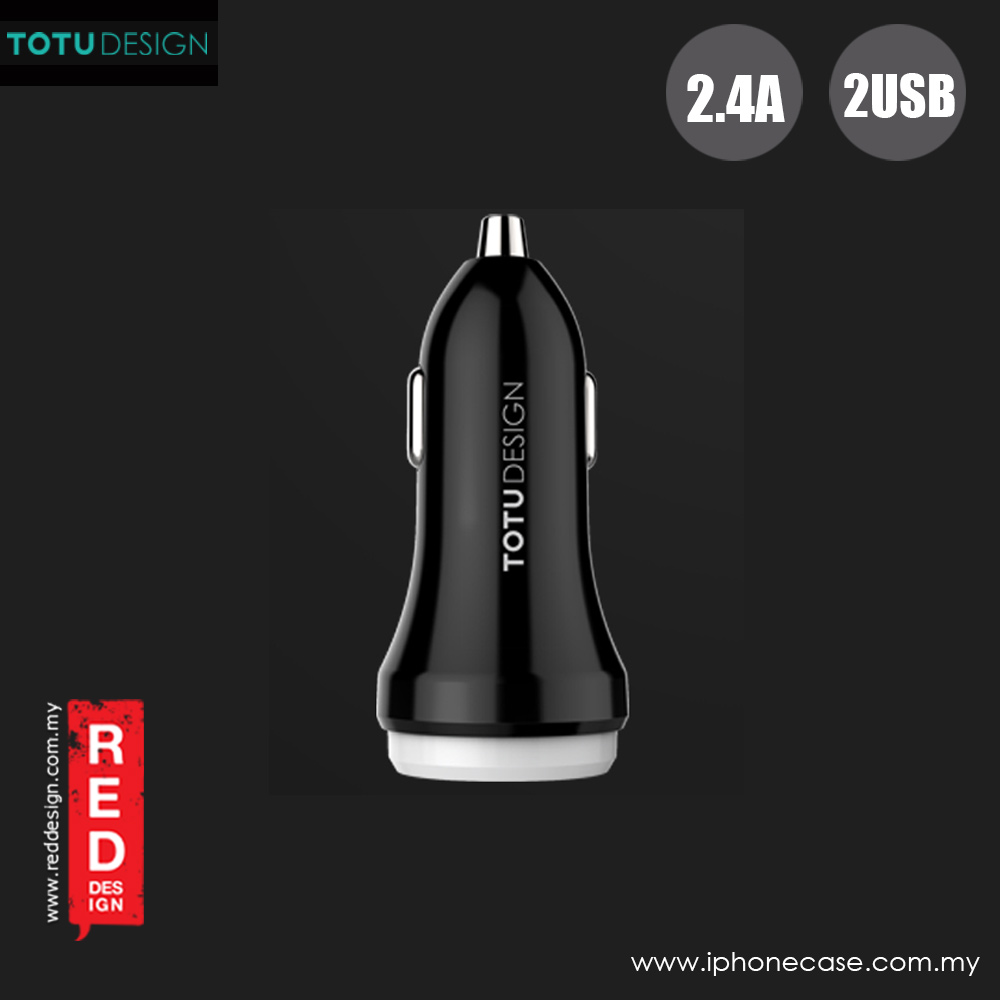 Picture of Totu Bullet Series 2.4A Fast Charge Dual USB Car Charger (Black Grey)