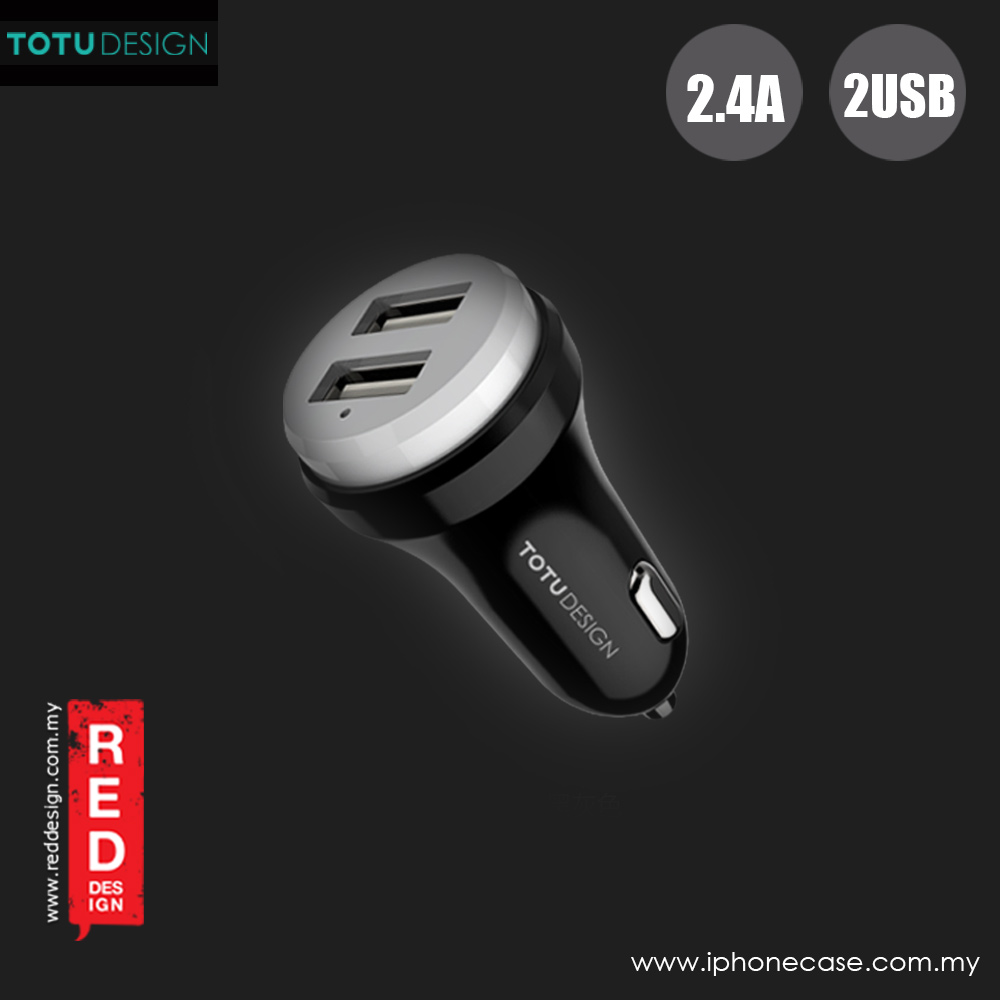 Picture of Totu Bullet Series 2.4A Fast Charge Dual USB Car Charger (Black Grey)