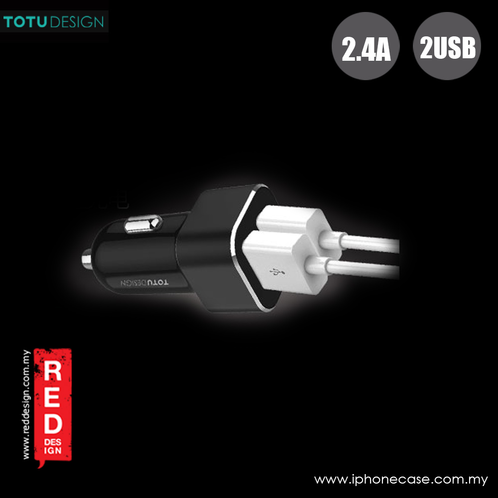 Picture of Totu Sharp Series 2.4A Fast Charge Dual USB Car Charger (Black)