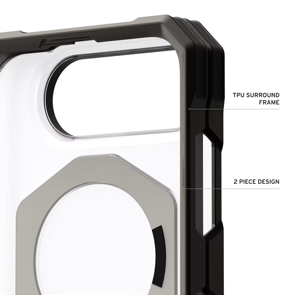 Picture of Apple iPhone Duo Case | UAG Mouve XTE Rotatable Metal Kickstand Magnetic Drop Protection Case for iPhone Duo - Ice