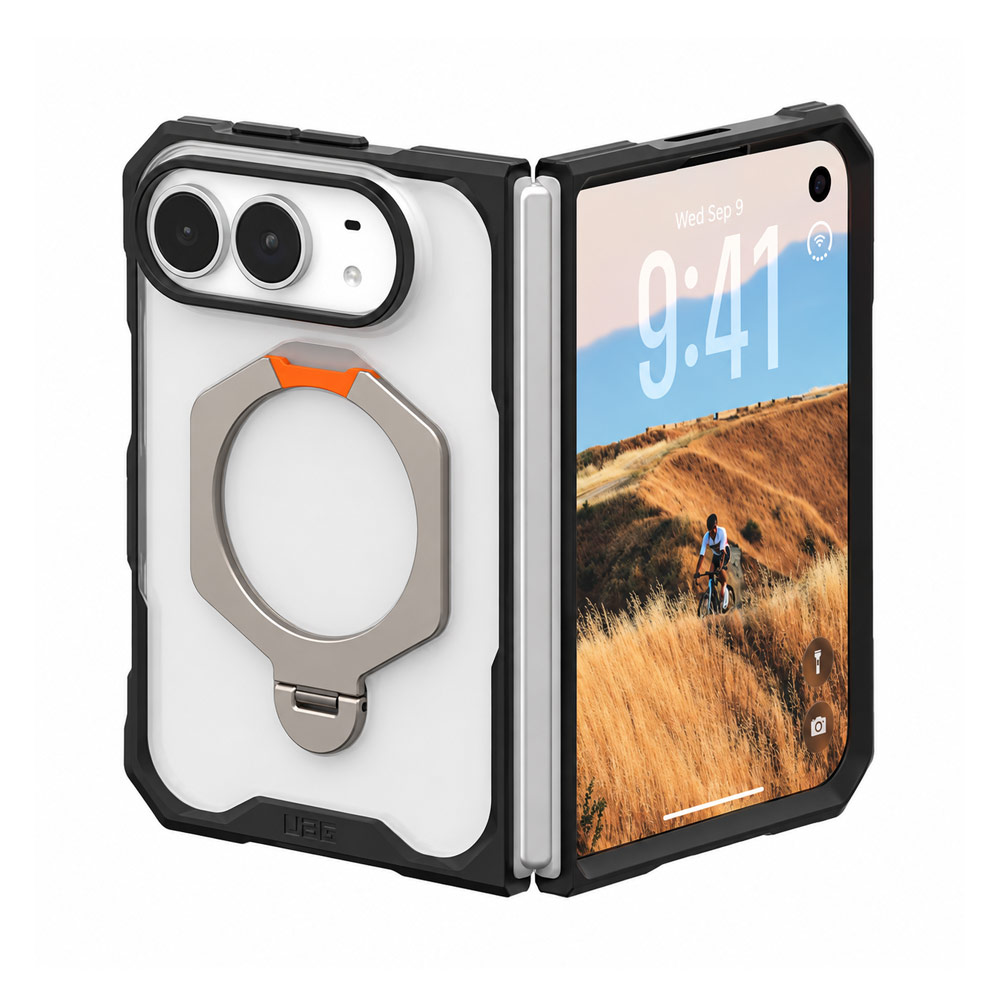 Picture of Apple iPhone Duo Case | UAG Mouve XTE Rotatable Metal Kickstand Magnetic Drop Protection Case for iPhone Duo - Ice