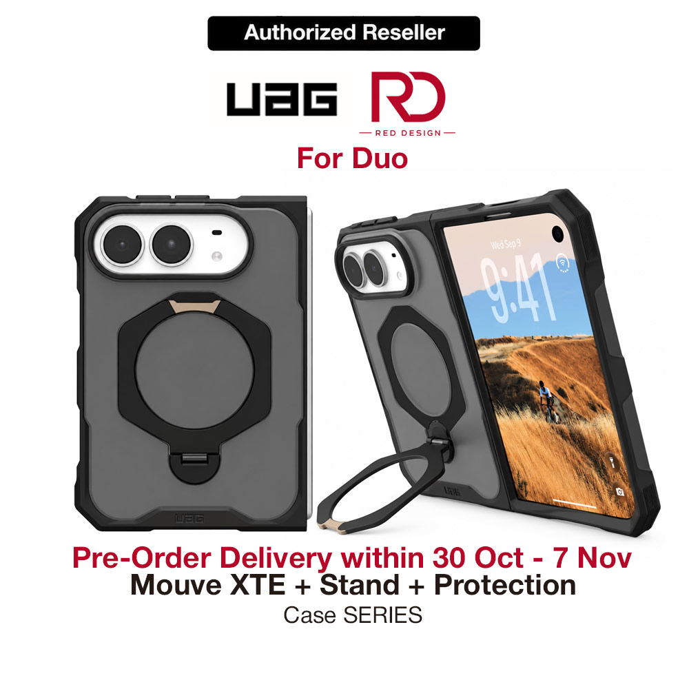 Picture of UAG Mouve XTE Rotatable Metal Kickstand Magnetic Drop Protection Case for iPhone Duo - Ash Apple iPhone Duo- Apple iPhone Duo Cases, Apple iPhone Duo Covers, iPad Cases and a wide selection of Apple iPhone Duo Accessories in Malaysia, Sabah, Sarawak and Singapore 