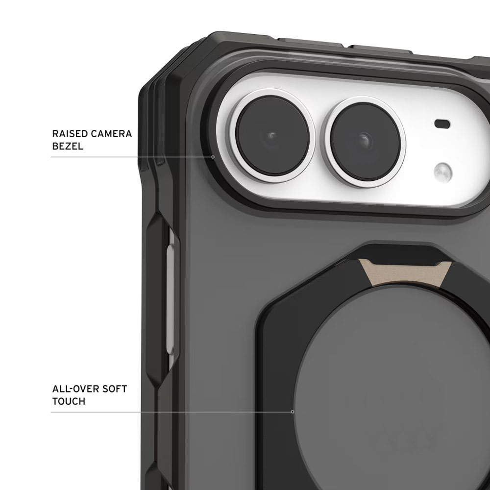 Picture of Apple iPhone Duo Case | UAG Mouve XTE Rotatable Metal Kickstand Magnetic Drop Protection Case for iPhone Duo - Ash
