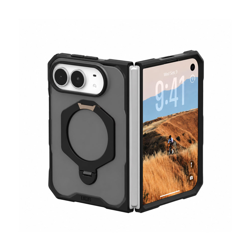 Picture of Apple iPhone Duo Case | UAG Mouve XTE Rotatable Metal Kickstand Magnetic Drop Protection Case for iPhone Duo - Ash