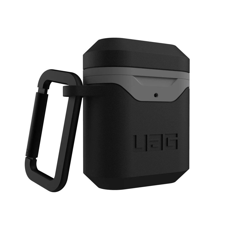 Picture of Apple Airpods 1 Case | UAG Standard Issue Hard V2 Case with Detachable Carabiner for Airpods Gen 1 Airpods Gen 2 (Black Grey)