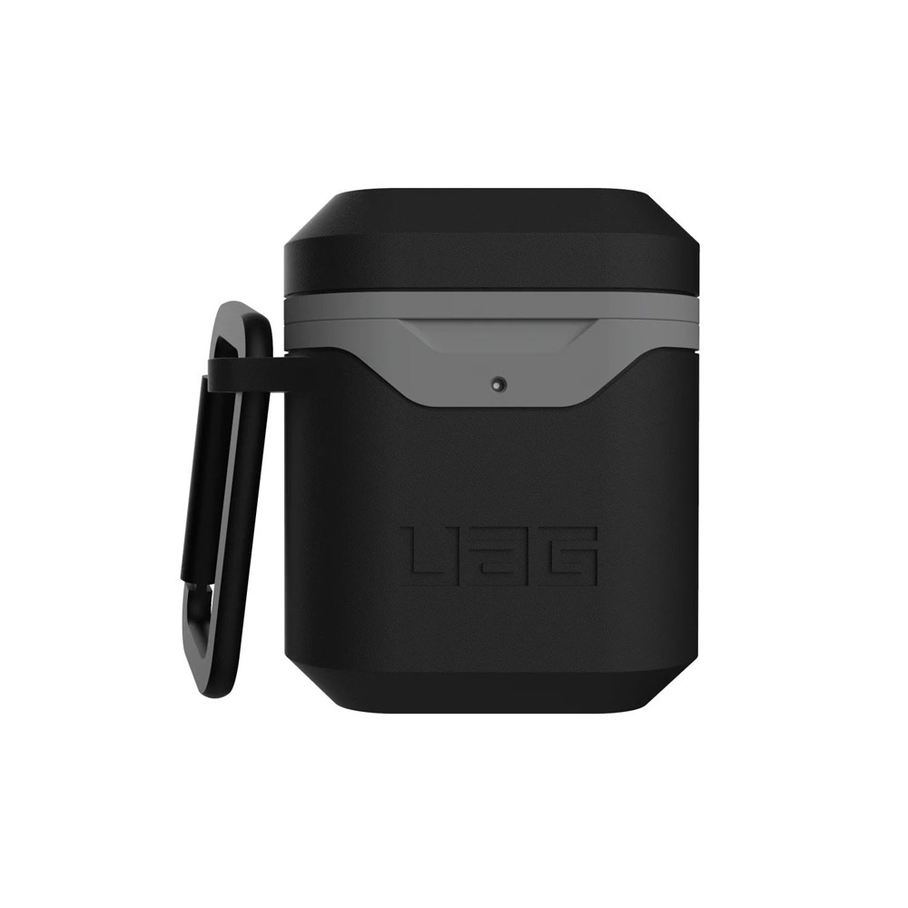 Picture of Apple Airpods 1 Case | UAG Standard Issue Hard V2 Case with Detachable Carabiner for Airpods Gen 1 Airpods Gen 2 (Black Grey)