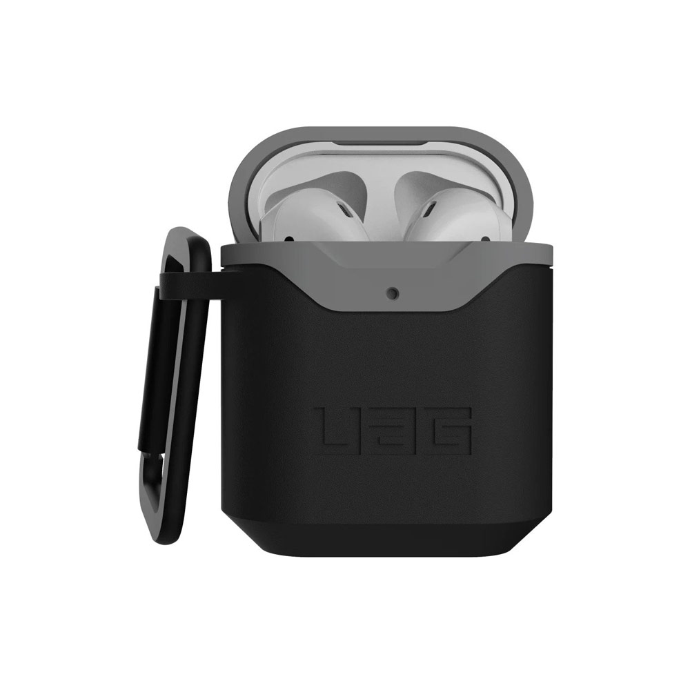 Picture of Apple Airpods 1 Case | UAG Standard Issue Hard V2 Case with Detachable Carabiner for Airpods Gen 1 Airpods Gen 2 (Black Grey)