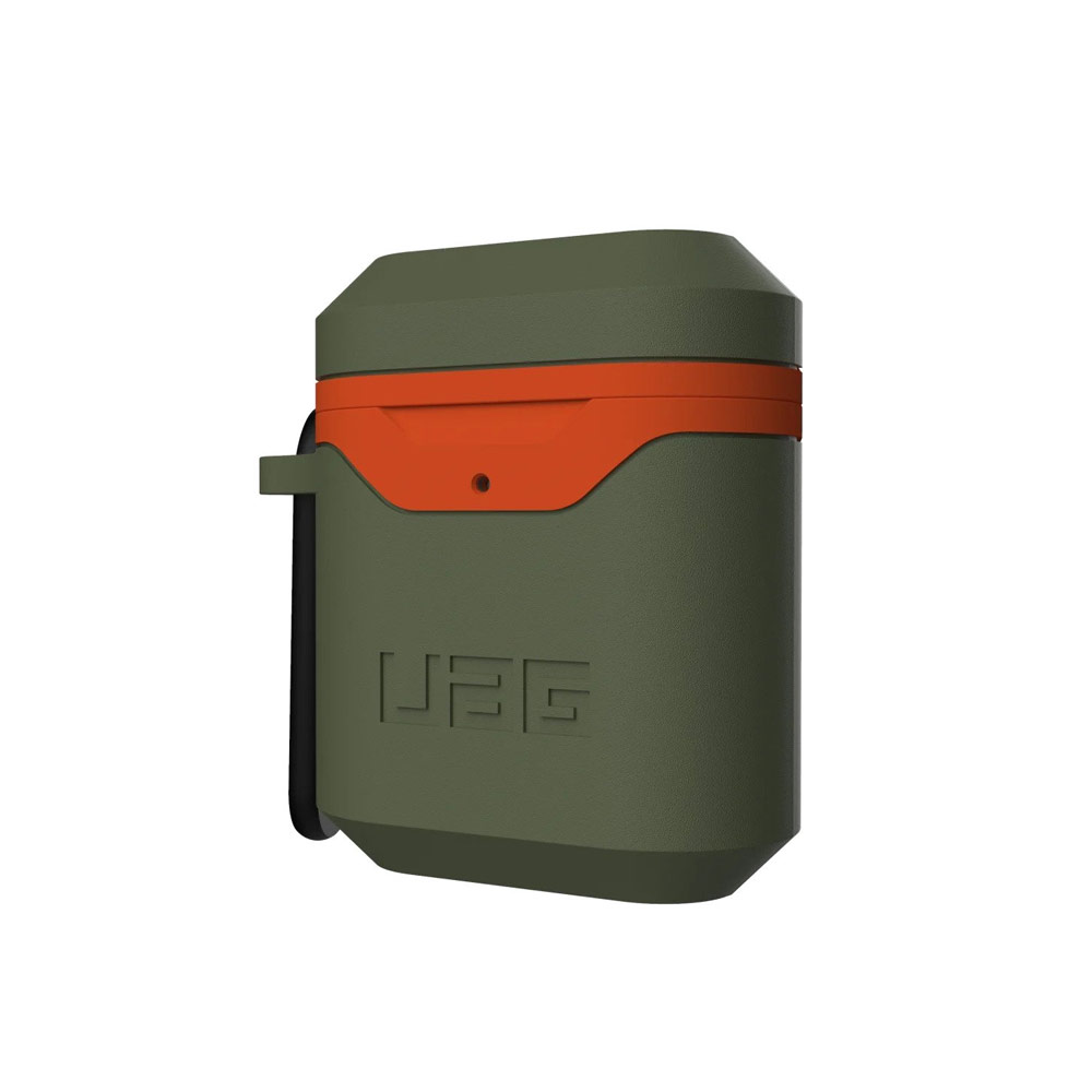 Picture of Apple Airpods 1 Case | UAG Standard Issue Hard V2 Case with Detachable Carabiner for Airpods Gen 1 Airpods Gen 2 (Olive Orange)