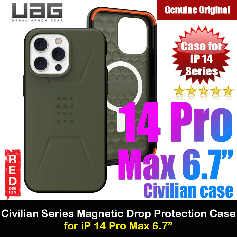 Picture of UAG Civilian Drop Proof Protection Case with Magsafe Compatible for iPhone 14 Pro Max 6.7 (Olive) Apple iPhone 14 Pro Max 6.7- Apple iPhone 14 Pro Max 6.7 Cases, Apple iPhone 14 Pro Max 6.7 Covers, iPad Cases and a wide selection of Apple iPhone 14 Pro Max 6.7 Accessories in Malaysia, Sabah, Sarawak and Singapore 