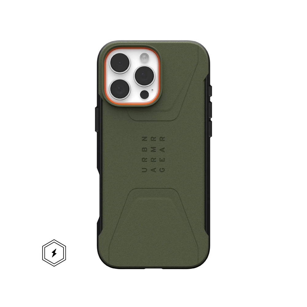 Picture of Apple iPhone 16 Pro Max 6.9 Case | UAG Civilian Magsafe Drop Proof Shock Absorbing Drop Protection Case Case for iPhone 16 Pro Max 6.9 (Olive Drab)