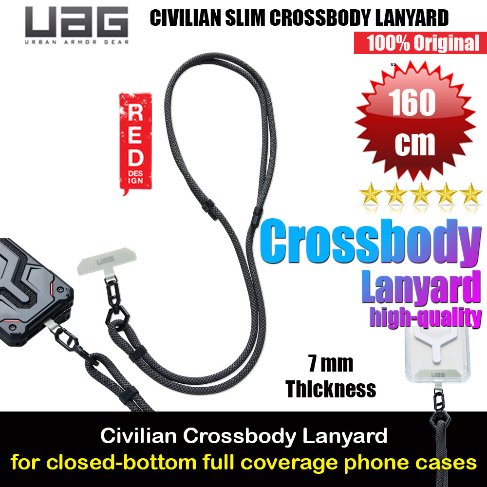 Picture of UAG Civilian Slim Crossbody Lanyard Shoulder Holder Link Strap 7mm Thick for Phone case (Graphite Black) Red Design- Red Design Cases, Red Design Covers, iPad Cases and a wide selection of Red Design Accessories in Malaysia, Sabah, Sarawak and Singapore 