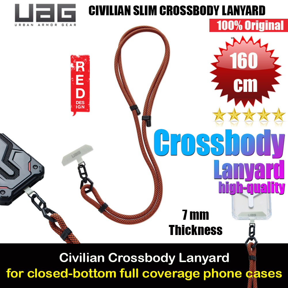 Picture of UAG Civilian Slim Crossbody Lanyard Shoulder Holder Link Strap 7mm Thick for Phone case (Rust Black) Red Design- Red Design Cases, Red Design Covers, iPad Cases and a wide selection of Red Design Accessories in Malaysia, Sabah, Sarawak and Singapore 