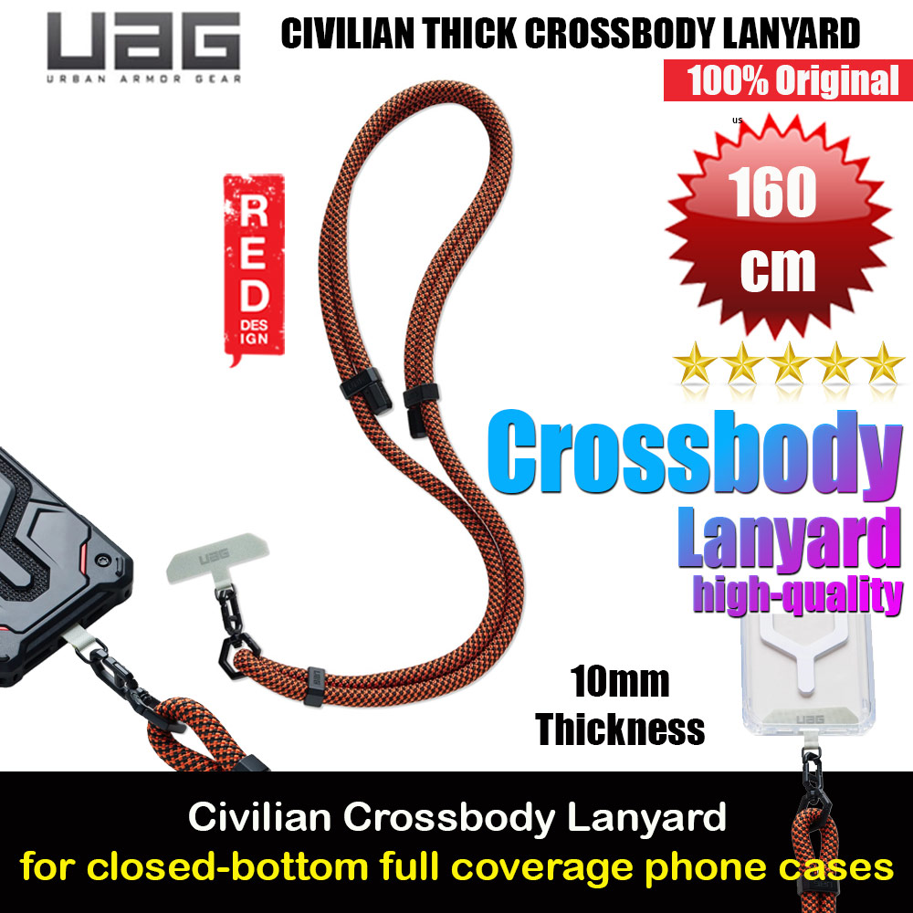 Picture of UAG Civilian Crossbody Lanyard Shoulder Holder Link Strap 10mm Thick for Phone case (Rust Black) Red Design- Red Design Cases, Red Design Covers, iPad Cases and a wide selection of Red Design Accessories in Malaysia, Sabah, Sarawak and Singapore 