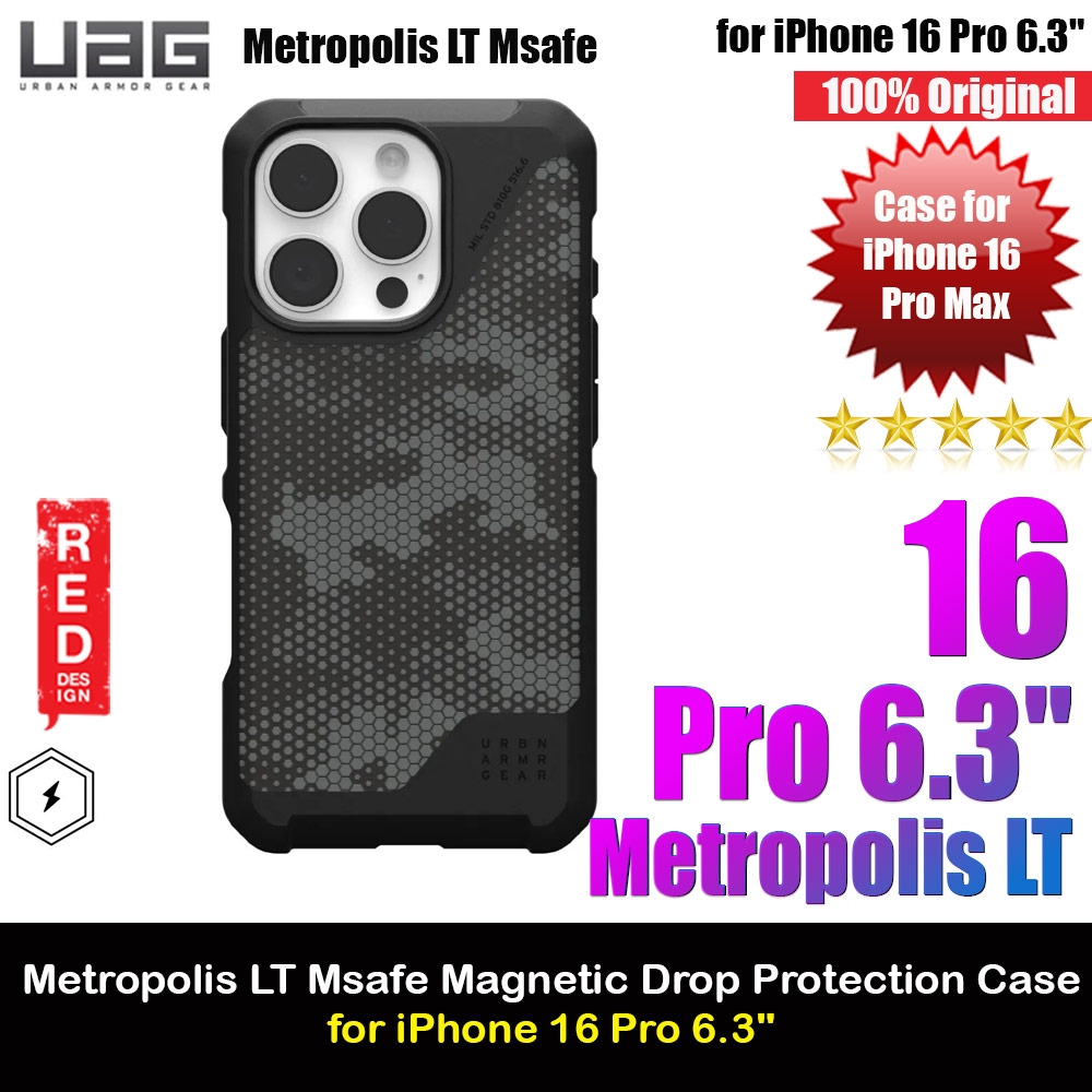 Picture of UAG Metropolis LT Magsafe Drop Proof Shock Absorbing Drop Protection Case for iPhone 16 Pro 6.3 (Kevlar Camo Graphite) Apple iPhone 16 Pro 6.3- Apple iPhone 16 Pro 6.3 Cases, Apple iPhone 16 Pro 6.3 Covers, iPad Cases and a wide selection of Apple iPhone 16 Pro 6.3 Accessories in Malaysia, Sabah, Sarawak and Singapore 