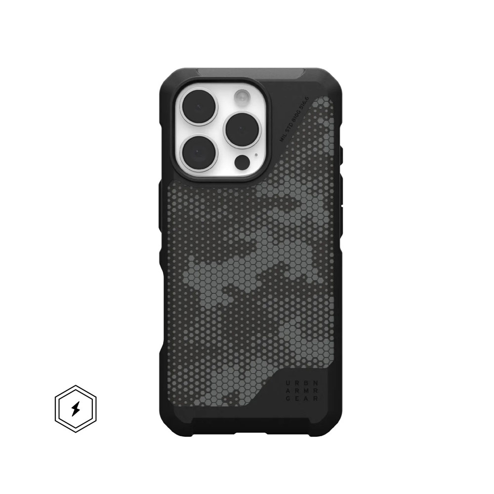 Picture of Apple iPhone 16 Pro 6.3 Case | UAG Metropolis LT Magsafe Drop Proof Shock Absorbing Drop Protection Case for iPhone 16 Pro 6.3 (Kevlar Camo Graphite)